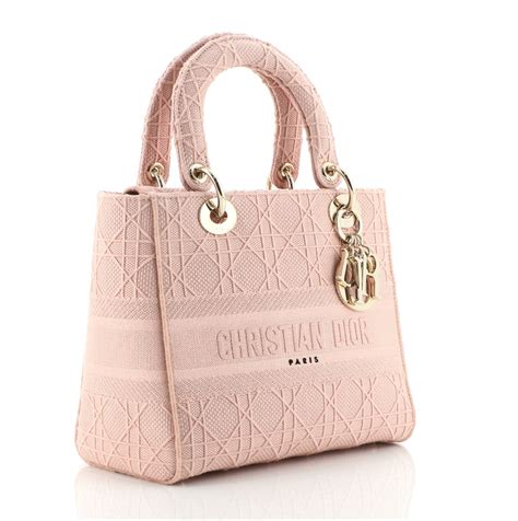 christian dior lady d-lite bag embroidered canvas medium|Christian Dior canvas medium lady.